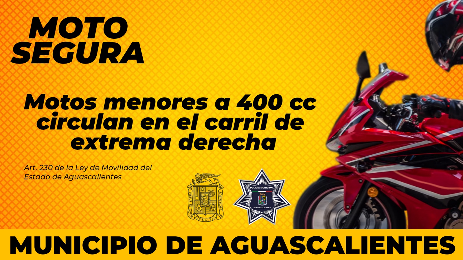 RECUERDA POLICÍA VIAL A MOTOCICLISTAS QUE DEBEN CIRCULAR POR LOS CARRILES DE EXTREMA DERECHA