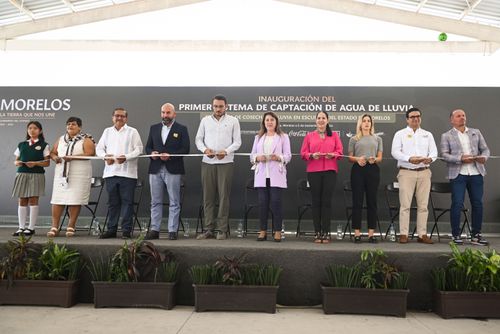 Pone en marcha Margarita González Saravia programa cosecha de lluvia en escuelas del Estado de Morelos