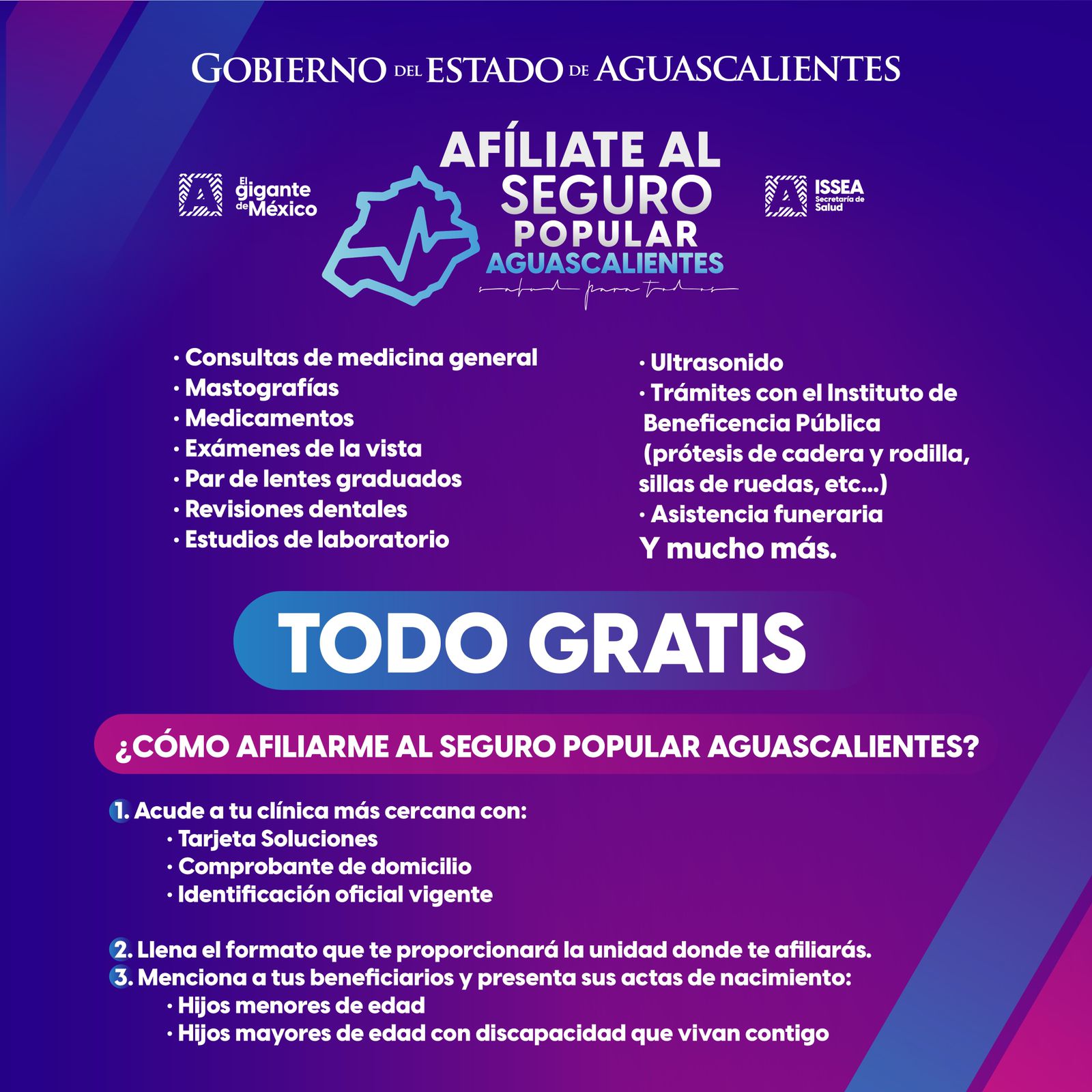 AFÍLIATE AL SEGURO POPULAR AGUASCALIENTES Y ACCEDE A ATENCIÓN MÉDICA, MEDICINAS Y OTROS SERVICIOS GRATUITOS